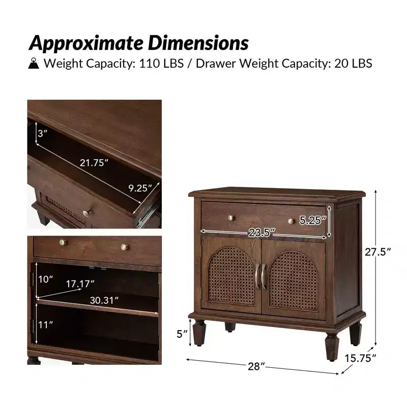 Table d'appoint haute de 27 pouces