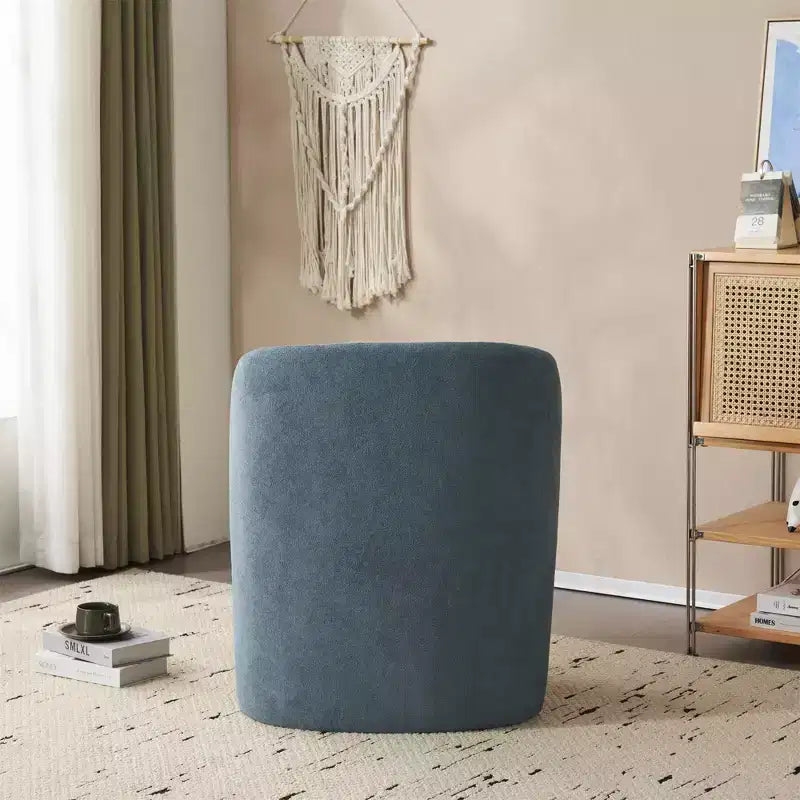 Fauteuil d'appoint ultra-doux moderne sans accoudoirs à dossier bas avec revêtement doux pour la peau et pieds ronds exquis en bois de pin