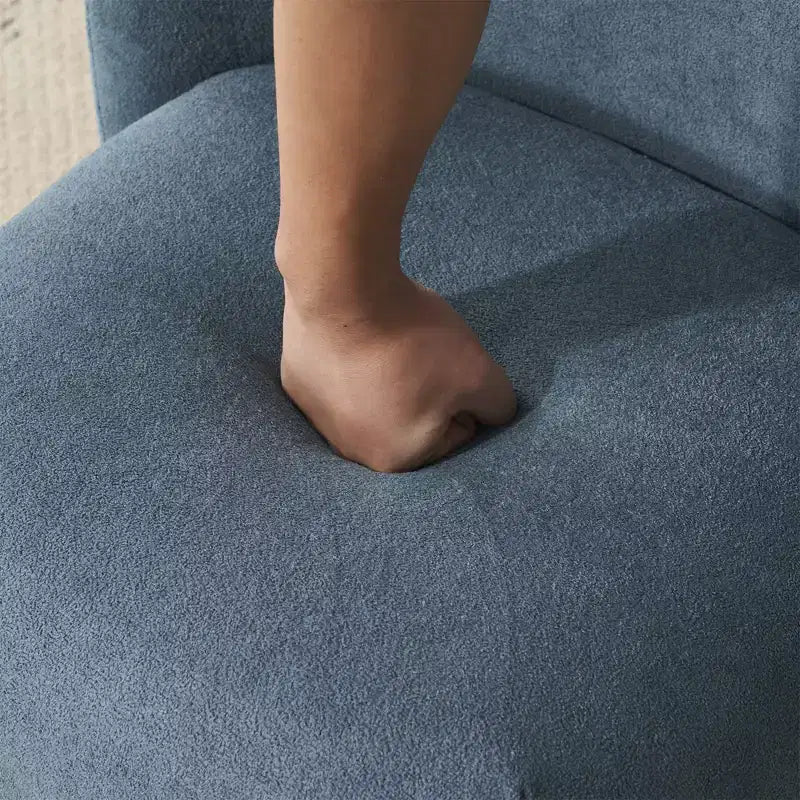 Fauteuil d'appoint ultra-doux moderne sans accoudoirs à dossier bas avec revêtement doux pour la peau et pieds ronds exquis en bois de pin