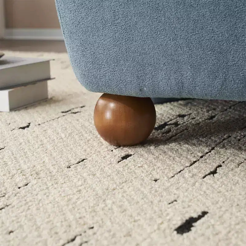 Fauteuil d'appoint ultra-doux moderne sans accoudoirs à dossier bas avec revêtement doux pour la peau et pieds ronds exquis en bois de pin
