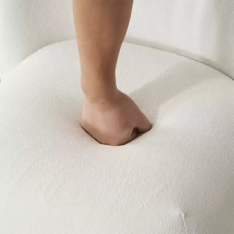 Fauteuil d'appoint ultra-doux moderne sans accoudoirs à dossier bas avec revêtement doux pour la peau et pieds ronds exquis en bois de pin