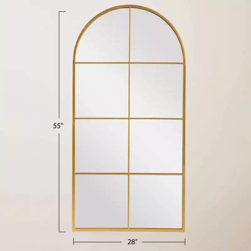 Miroir mural à cadre métallique arqué