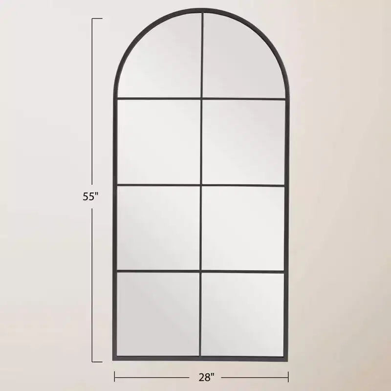 Miroir mural à cadre métallique arqué
