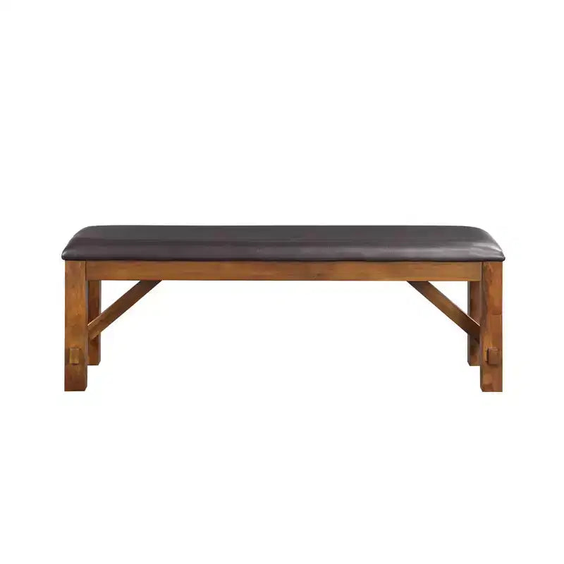 Banc de salle à manger capitonné en noyer et expresso