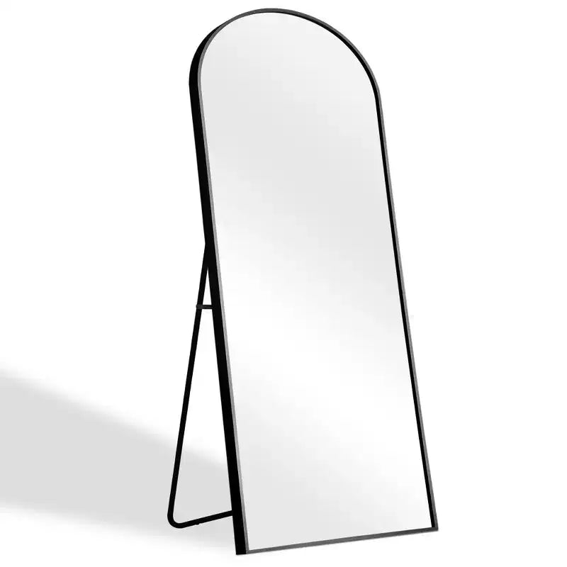 Miroir pleine longueur à cadre fin en alliage avec arche à angle droit
