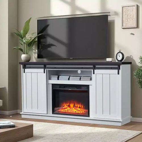 EROMMY 63 Tv Stand For Tvs Up To 80 With Open Storage Shelves And Cabinets