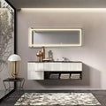 PexFix 16 in. W x 63 in. H Modern Full Length Rectangular Frameless Mirror With Rounded Corner in White