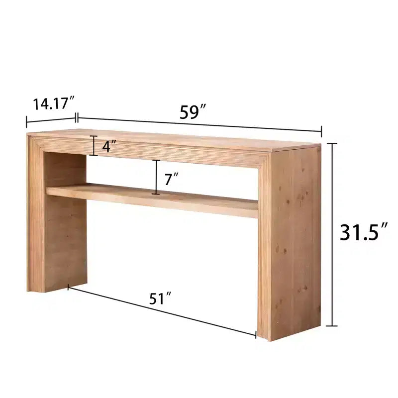 Console en bois de chêne Oakmere avec étagère de rangement