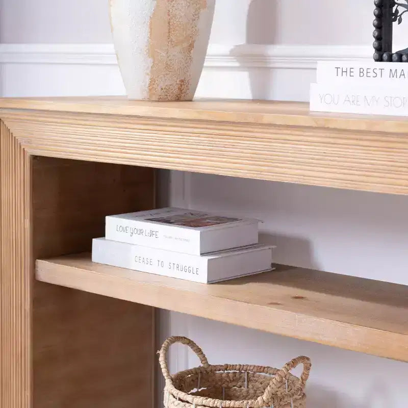 Console en bois de chêne Oakmere avec étagère de rangement