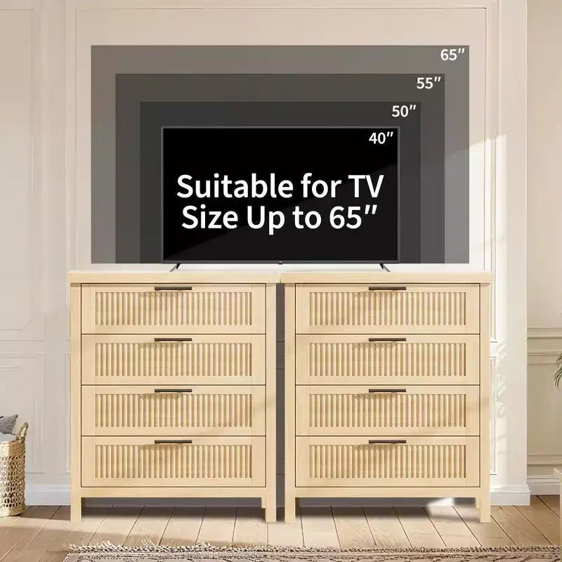 Commode de chambre à 4 tiroirs cannelés, commode haute de 90 cm pour dressing, 4 tiroirs cannelés avec poignée en métal, armoire de rangement pour vêtements