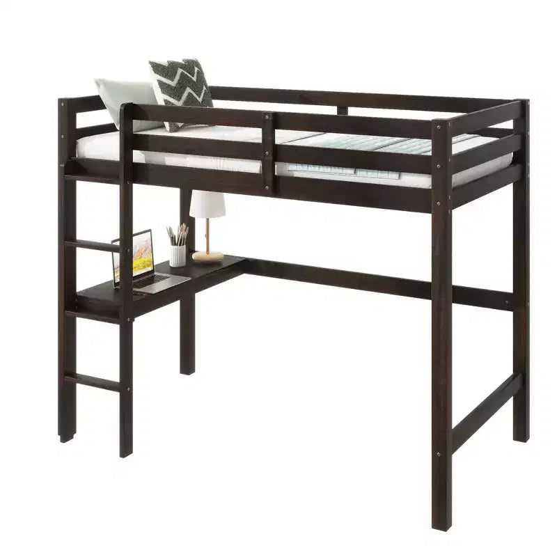 Lit mezzanine King avec espace de rangement sous le lit en métal robuste peu encombrant