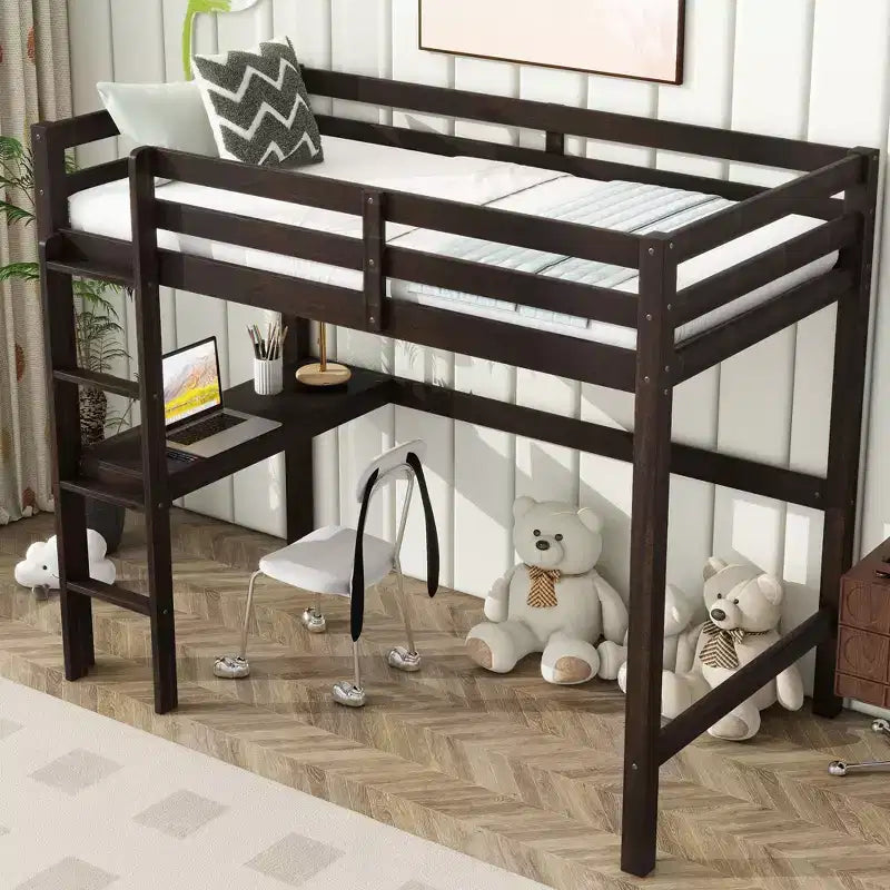 Lit mezzanine King avec espace de rangement sous le lit en métal robuste peu encombrant
