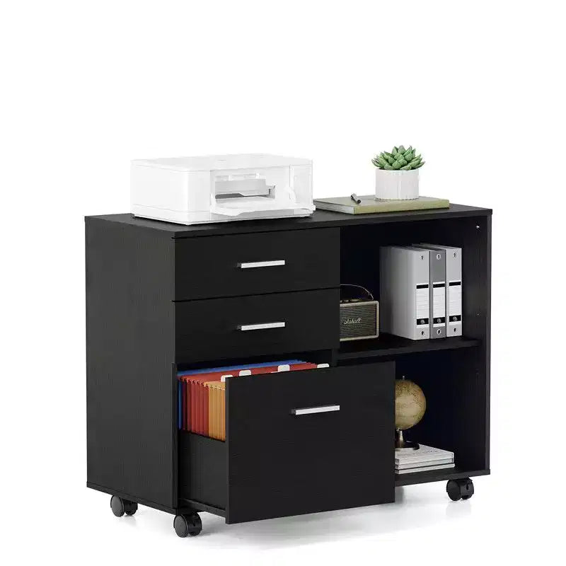 Meuble de rangement à 3 tiroirs en bois de 80 cm de largeur avec table d'appoint plate