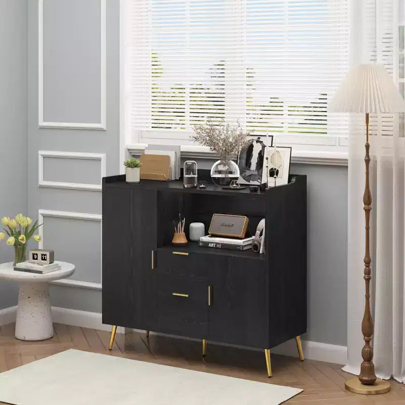 Bahut buffet moderne avec tiroirs, meuble de rangement de 100 cm avec étagères et portes pour cuisine et salle à manger