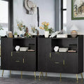 Set of 2 Modern Buffet Cabinet with Drawers, 40 Sideboard Storage with Shelves & Doors for Kitchen Dining Room
