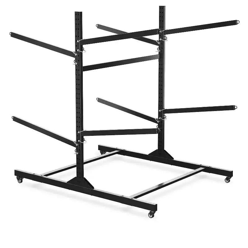 Support de rangement pour kayaks robuste avec roues verrouillables pour kayaks, canoës, planches de surf et planches à pagaie, étagères amovibles