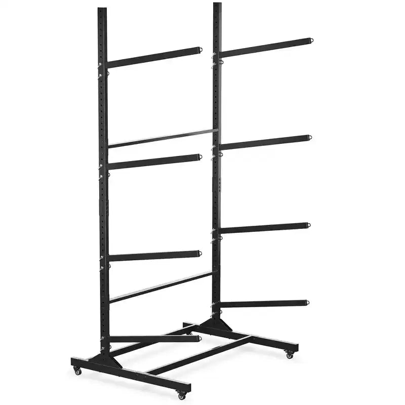 Support de rangement pour kayaks robuste avec roues verrouillables pour kayaks, canoës, planches de surf et planches à pagaie, étagères amovibles