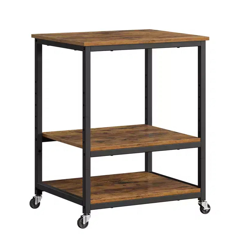 Support d'imprimante, Chariot d'imprimante roulant, Table sous bureau, Mobile avec roulettes verrouillables, Cadre en acier, pour bureau à domicile, Étagère de rangement, 3 niveaux