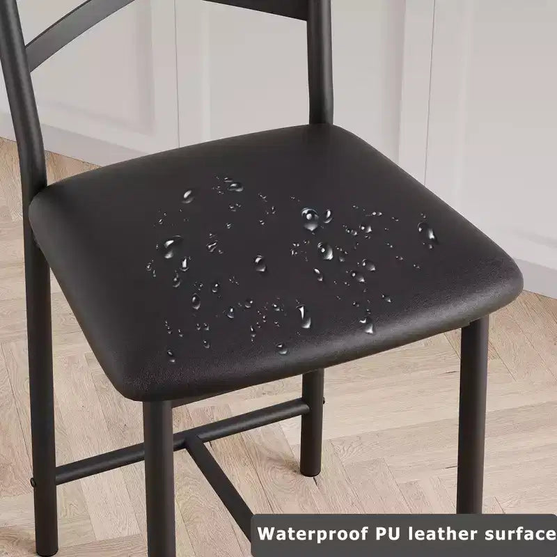 Tabourets de bar à hauteur de comptoir 26 Chaises à structure métallique avec dossier droit ergonomique, coussins étanches rembourrés en cuir PU épais
