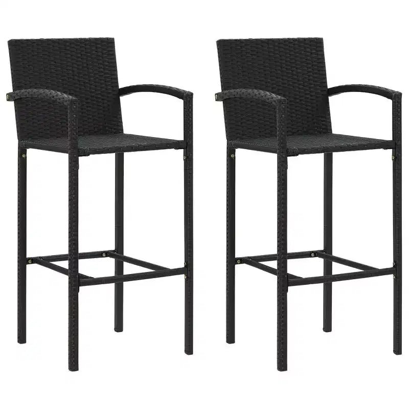 Tabouret de bar Rotin PE marron, acier thermolaqué Standard