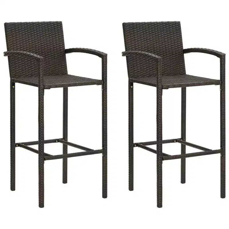Tabouret de bar Rotin PE marron, acier thermolaqué Standard