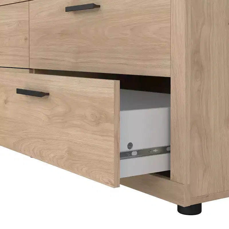 Commode double à 6 tiroirs, Jackson Hickory