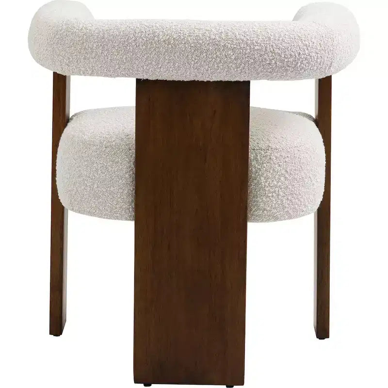 Chaise de salle à manger en tissu bouclé crème Baril