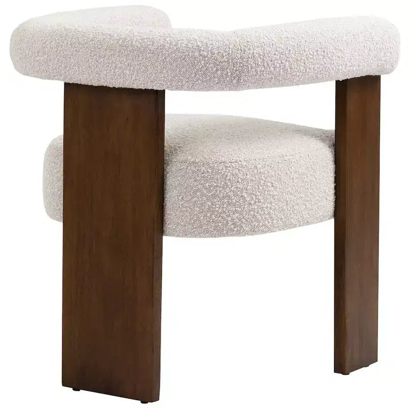 Chaise de salle à manger en tissu bouclé crème Baril