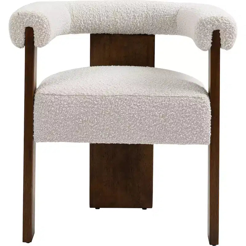 Chaise de salle à manger en tissu bouclé crème Baril
