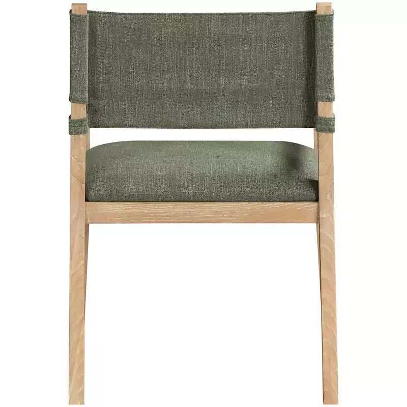 Chaise de salle à manger en tissu texturé lin olive Avon