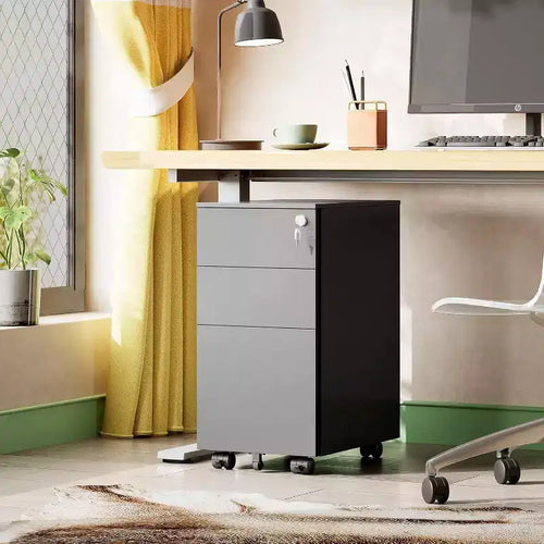 Meuble de classement mobile à 3 tiroirs pour bureau à domicile, classeur vertical mince de 30 cm, organiseur de documents peu encombrant avec serrure