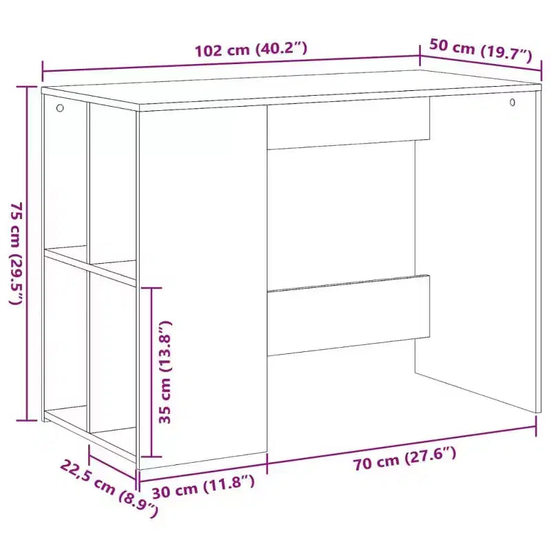 Bureau blanc en bois composite, moyen, rectangulaire, moderne
