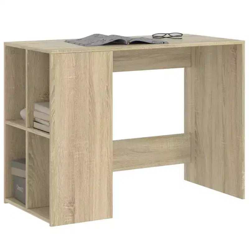 Bureau blanc en bois composite, moyen, rectangulaire, moderne