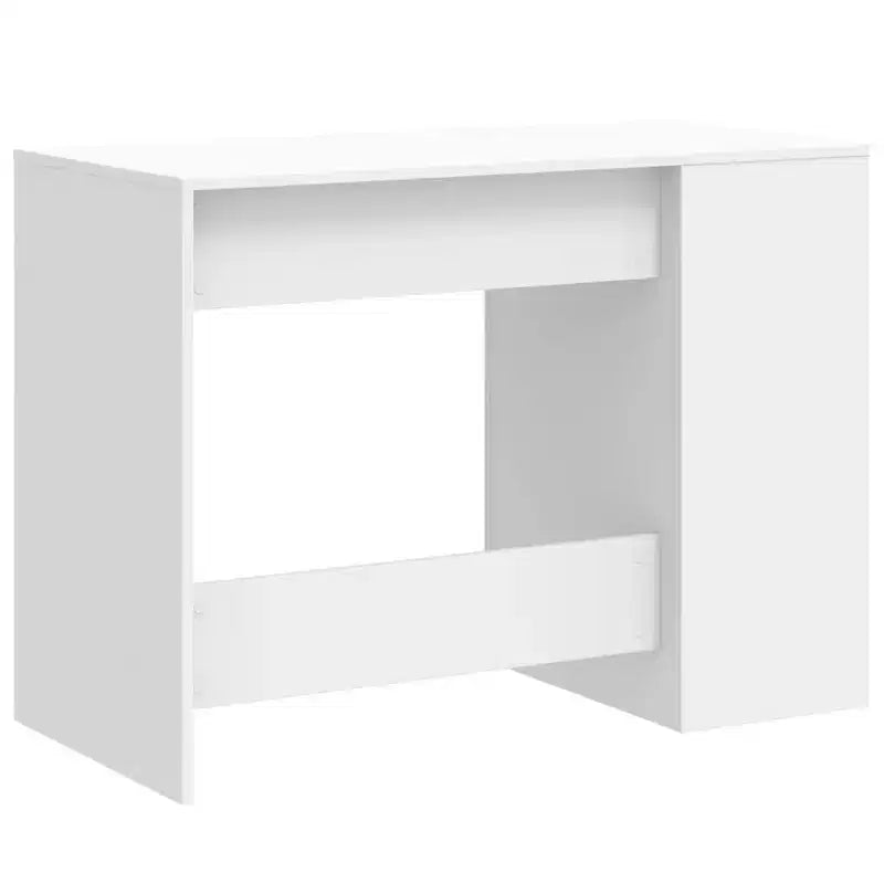 Bureau blanc en bois composite, moyen, rectangulaire, moderne