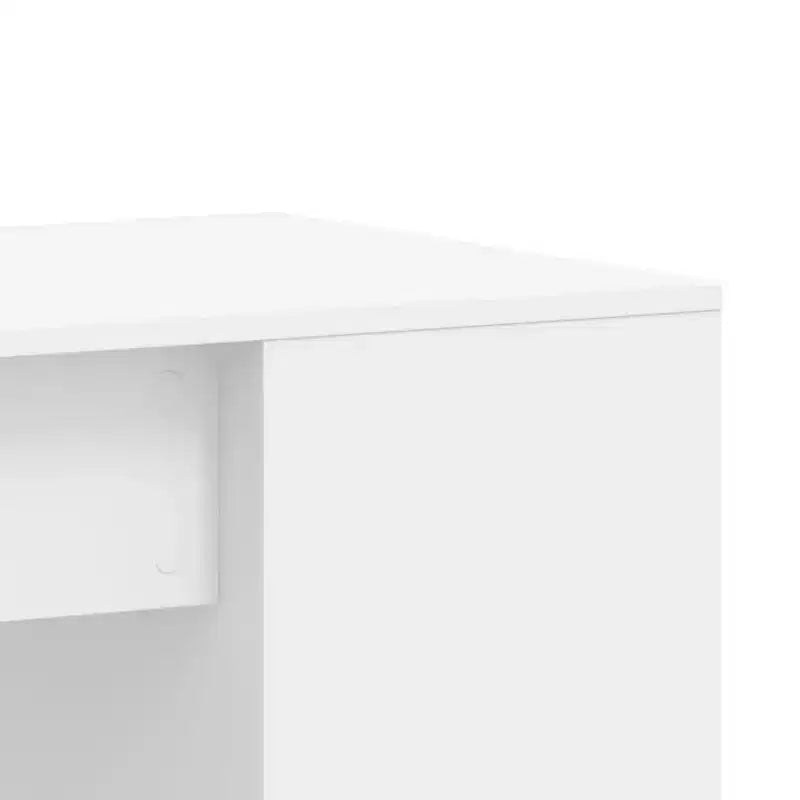 Bureau blanc en bois composite, moyen, rectangulaire, moderne