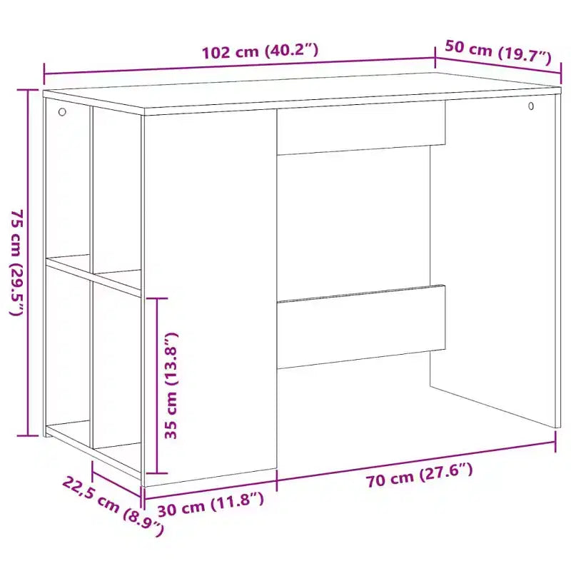 Bureau blanc en bois composite, moyen, rectangulaire, moderne