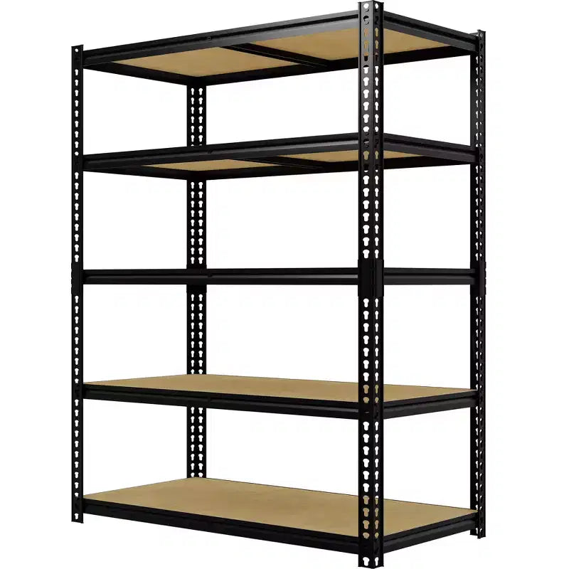 Étagères de rangement robustes à 5 niveaux de 1383 kg, 183 cm H x 122 cm L x 61 cm P, étagères métalliques réglables, noires, pour garage, maison, usage industriel