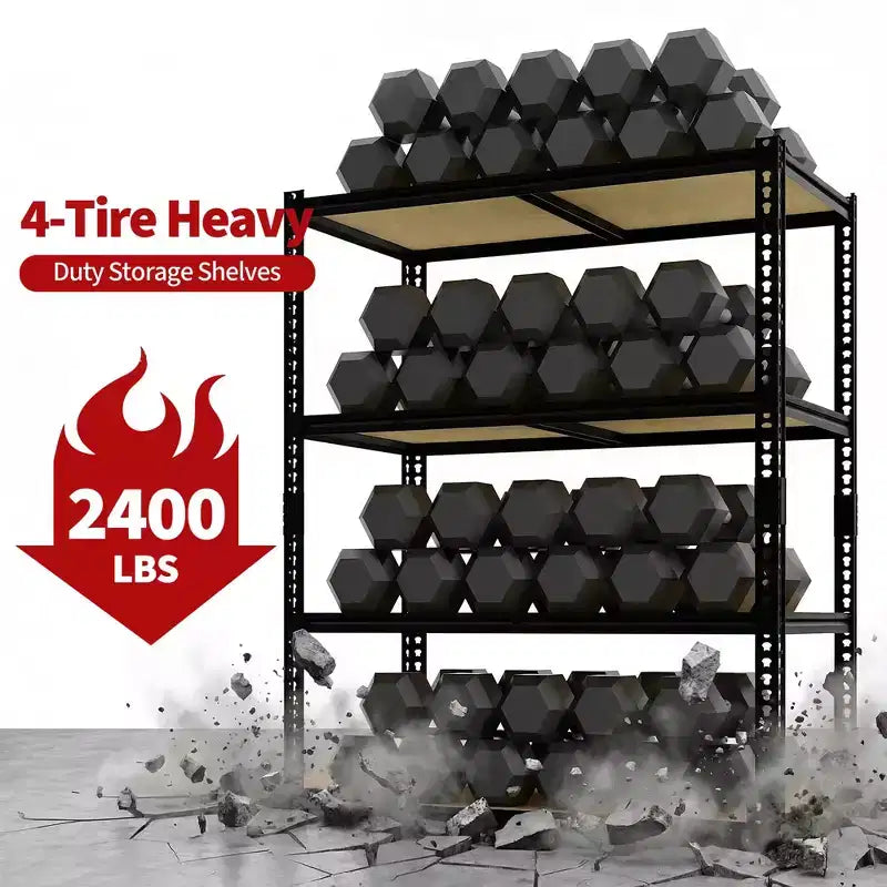 Étagères de rangement robustes à 5 niveaux de 1383 kg, 183 cm H x 122 cm L x 61 cm P, étagères métalliques réglables, noires, pour garage, maison, usage industriel