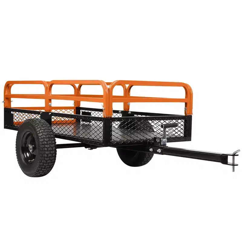 Remorque basculante en acier robuste pour VTT, capacité de 680 kg, 0,42 m³ avec côtés amovibles pour le jardin et la cour