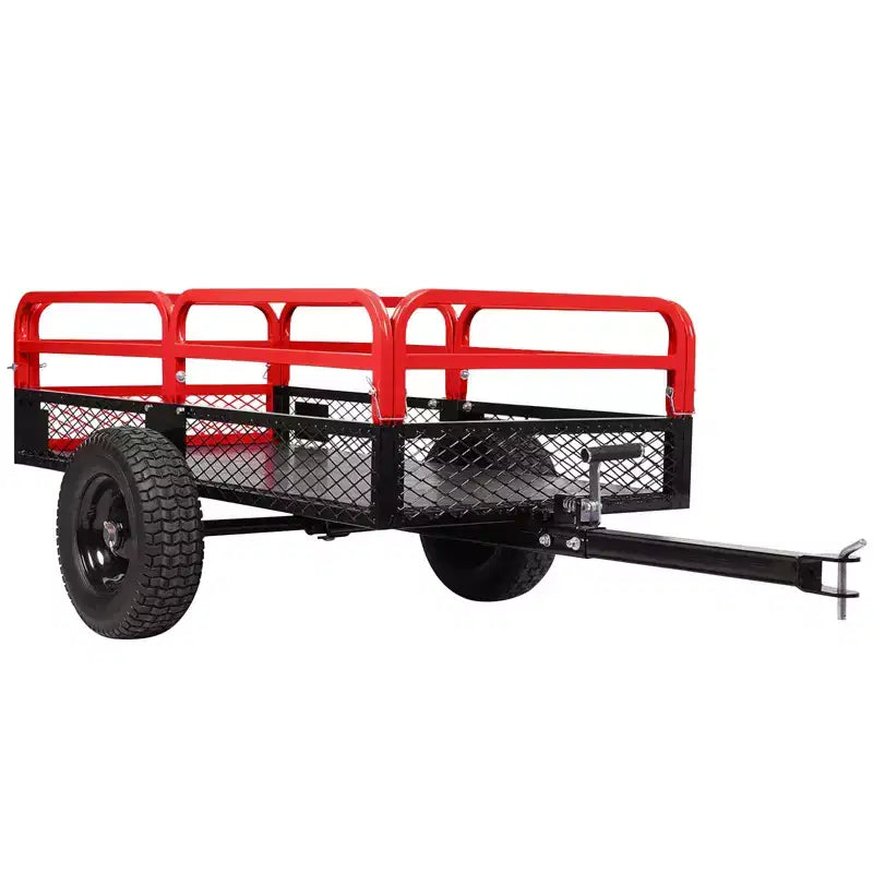 Remorque basculante en acier robuste pour VTT, capacité de 680 kg, 0,42 m³ avec côtés amovibles pour le jardin et la cour