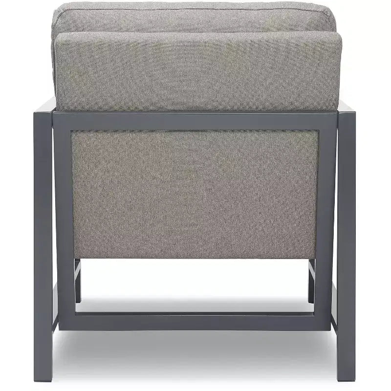 Fauteuil d'appoint en métal bronze gris : Polyester rembourré, fauteuil club moderne d'une capacité de 113 kg