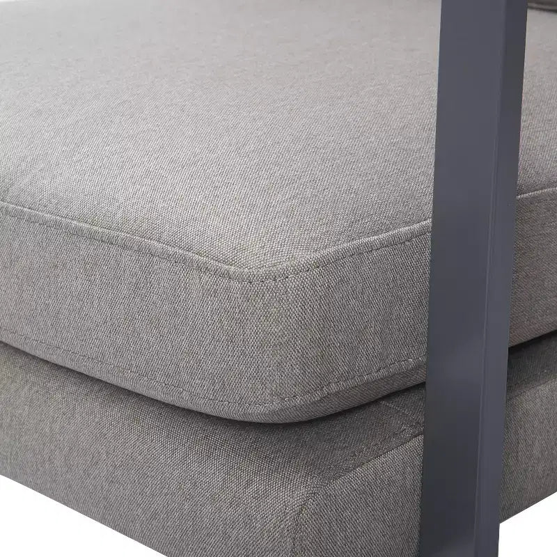Fauteuil d'appoint en métal bronze gris : Polyester rembourré, fauteuil club moderne d'une capacité de 113 kg