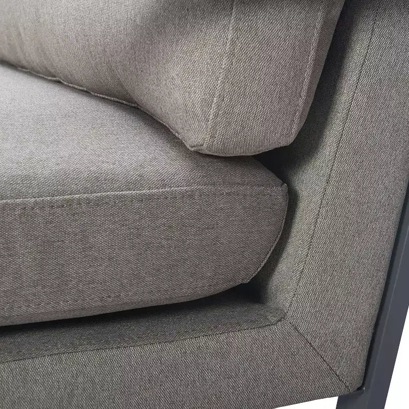 Fauteuil d'appoint en métal bronze gris : Polyester rembourré, fauteuil club moderne d'une capacité de 113 kg