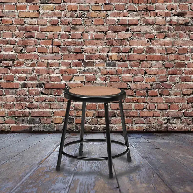 Tabouret en acier robuste, lot de 2, noir